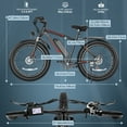 thumbnail image 4 of Elifine 26"x4.0 Fat Tire Electric Bike, 624Wh Battery, 48V 500W Ebike Electric Mountain Bike, Cruise Control Mode, Adult E Bikes for Men, LCD Meter, 7-Speed Snow Bike Beach E-Bike for Adults UL2849, 4 of 9
