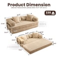 thumbnail image 4 of Vcatnet 80.5"x70.8" Boneless Convertible Sleeper Sofa Bed Corduroy Modular Cloud Couch Floor Sofa Foldable Lounge Couch for Living Room, Bedroom, Beige, 4 of 9