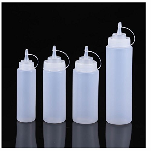 ORYOUGO 4 Pack 8oz24oz Plastic Squeeze Bottles with Caps,Plastic
