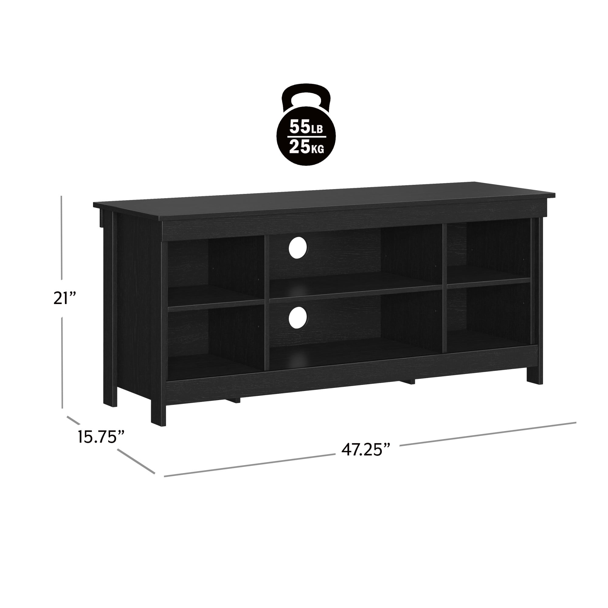 Mainstays Ardent No Tools Open Shelf TV Stand Console for TVs up to 50", Black