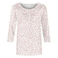 thumbnail image 4 of Kaemgyyd Valentine's Day Tops for Women Oversized 3/4 Sleeve Print Shirts Plus Size Crew Neck Tunic Tee Spring Summer, 4 of 4