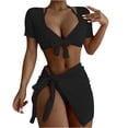 thumbnail image 2 of Aloohaidyvio womens swimsuits tankini plus size,Women Four-piece Suit Solid Sexy Bikini Swimwear Swimsuit Beachwear Set, Swimsuits for Women 2 Piece, 2 of 6