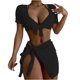 thumbnail image 1 of Traje de cuatro piezas Mujer Vendaje Sólido Sexy Bikini Push-Up Acolchado Traje de baño Traje de baño Conjunto de ropa de playa Fridja nalpqowj19865, 1 of 9