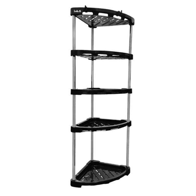 Estante Organizador Esquinero de Cocina Baño 5 Niveles Lab.G, Negro