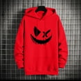 thumbnail image 4 of Lorytime Workout Hoodies for Men Printted Sweatshirt Buttom Long Sleeve Drawstring Pullover with Pocket Tops Red M, 4 of 5