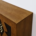 thumbnail image 2 of 60" Mid Century Modern Sideboard Buffet Cabinet with Storage, TV Media Console, Storage Cabinet with Geometric Pattern & Adjustable Shelves for Kitchen Dining Living Room Entryway Hallway (Brown), 2 of 11