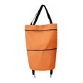 thumbnail image 1 of Bolsa de carrito de compras plegable shaofei con ruedas Bolsa de comestibles reutilizables Naranja, 1 of 5