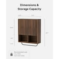 thumbnail image 2 of EYYTHUNG Fluted Wooden Medicine Cabinet Storage, Brown Bathroom Wall Cabinet with 2 Doors Adjustable Shelf and Towels Bar, 2 of 7