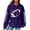 Purple, variant on Graphic Hoodies Knit Hoodie Women's Sweatshirt Football Graphic Long Sleeve Sweater Football Season Pullover