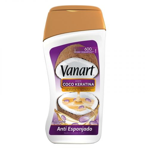 Shampoo Vanart Aceite de Coco Keratina Anti Esponjado 600 ml Vanart Shampoo