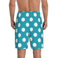 thumbnail image 4 of Lsque Sky Blue And White Polka Dot Mens Sleep Pajama Shorts,Short Pajama Pants, Cotton Ultra-Soft Knit-X-Large, 4 of 9