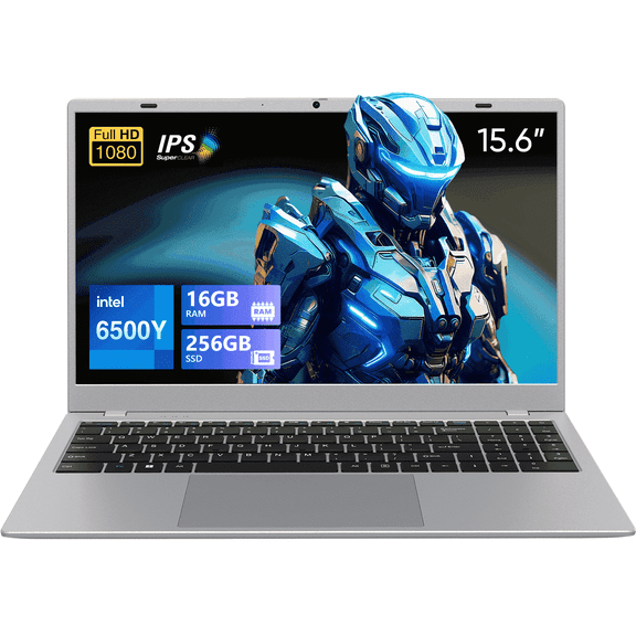 Business Laptop Computer 16GB RAM 256GB SSD Intel Pentium Gold 6500Y Dual-Core 15.6" 1080P FHD Display WiFi5 BT5.0 Type-C Fast Charging Online Learning, Home Office, Silver