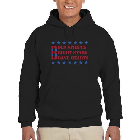 Bold Stripes Bright Stars Hoodie Men -Image by Shutterstock, Male Medium