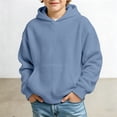 thumbnail image 4 of TBWNWG Boys Girls Casual Solid Knit Long Sleeve Hooded Sweatshirt with Pockets Textured Outdoor Jacket for Youth Pullover Warm Top, 4 of 4