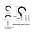 thumbnail image 2 of Curtain Tiebacks Ropes 4 Pack, Curtain Holdbacks with 4 Metal Screw Hooks,Holders Cord for Thin or Thick Window Drapes A, 2 of 5