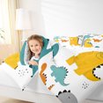 thumbnail image 4 of Homewish Wild Dinosaur Bedding Comforter Set,Tropical Safari Animal Twin Comforter Sets,Yellow White Blue Bedding Set For Teens Boys,Super Cozy Room Decor Reversible,2pcs, 4 of 8