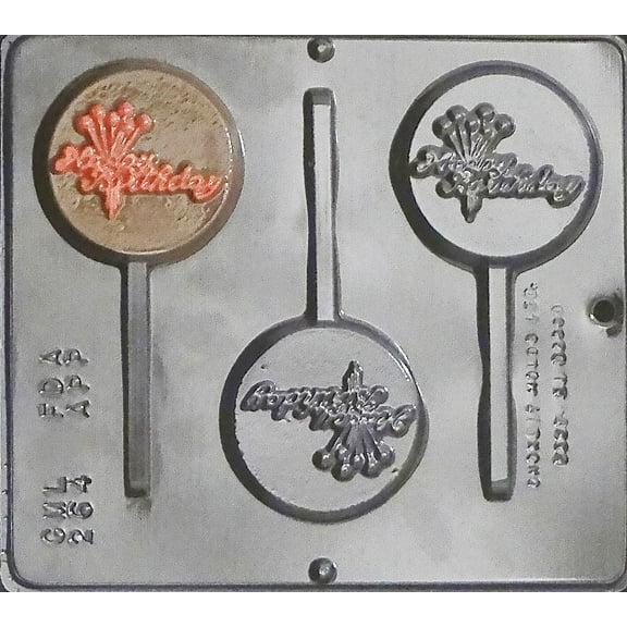 264 Happy Birthday Lollipop Chocolate Candy Mold