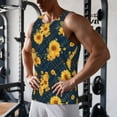 thumbnail image 5 of Logiee Blue Striped Sunflower A Print Men's Workout Tank Top,Quick Dry Workout Tank Top,Gym Muscle Tee,Fitness Bodybuilding Sleeveless T Shirt-Medium, 5 of 7