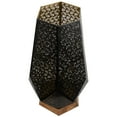 thumbnail image 3 of Northlight Laser-Cut Leaf Pattern Iron Table Lamp with Wood Base  - 17" - Black and Gold, 3 of 4