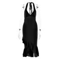thumbnail image 3 of Vestido Túnica De Verano Vestido ajustado para mujer Vestido de cola de pez sin espalda Color sólido Ropa de fiesta ajustada Ygjytge Negro L para Mujer, 3 of 8