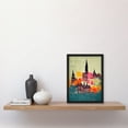 thumbnail image 2 of Boho Abstract Multi Coloured Cityscape Skyline Painting Folk Art Artwork Framed Wall Art Print A4, 2 of 4