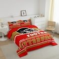 thumbnail image 3 of Erosebridal Sports Theme Bedding Sets King with Comforter, Bedroom Decor, Red 3 Pieces, Pittsburgh, 3 of 6