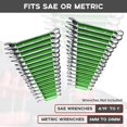 thumbnail image 4 of Plastic Wrench Organizer, Premium High-density Wrench Holder, Large Wrench Racks for Wall and Tool Box, 96 Slots Fit SAE& Metric Wrench Tray(6Green) Green 6PC Green 6PC, 4 of 5