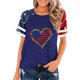 thumbnail image 1 of Top Plisado Gradiente de las Mujeres, Cuello de la Tripulación Manga Corta Blusa Suelta para el Hogar Y el Uso Diario, Ligera Túnica de Moda Casual, 1 of 2