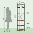 thumbnail image 2 of Freestanding Coat Rack with 3 Shelves and 12 Hooks, Industrial Style Organizer for Entryway, Bedroom, Office, 2 of 8