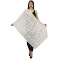 thumbnail image 1 of Phagun Foulard Dupatta pour Femme à Enfiler au Cou, Imprimé Lapin, Voile de Coton, Longue Étole - Blanc, 1 of 1