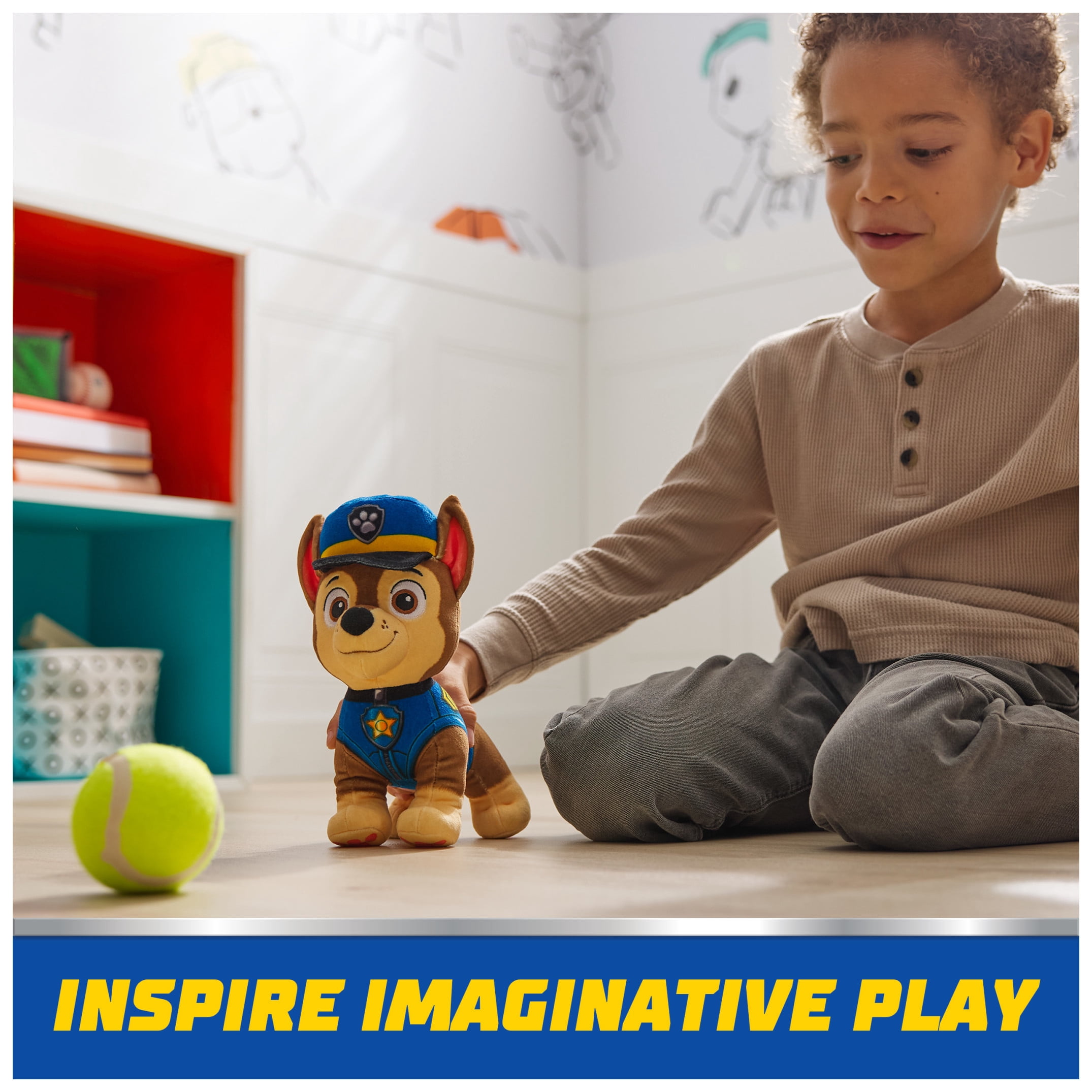 PAW Patrol Premium Plush Chase 7.5-Inches Tall with Super Soft Fur for Kids Ages 3+