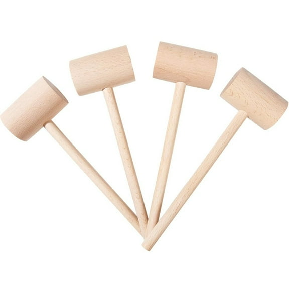Wooden Crab Mallet,Wooden Hammer for Lobster and Other Shellfish,Topboutique Mallets for Chocolate Smash Pounding Beating,Mini Gavel,4 Pcs