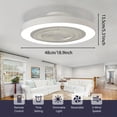 thumbnail image 3 of 19'' Ceiling Fan with Lights & Remote Control, Low Profile Flush Mount, 3000K-6000K Dimmable LED, 6 Wind Speeds Reversible Modern Ceiling Fan Light, 3 of 10