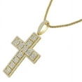 thumbnail image 2 of Baguette Real Genuine Sterling Silver 14K Gold Over Jesus Cross Charm Pendent, 2 of 4