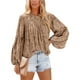thumbnail image 1 of Blusa Manga larga Cuello redondo Estampado floral Volantes Lindos Tops de moda para dama, 1 of 6