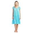 thumbnail image 4 of Casual Nights Women's Fancy Lace Neckline Silky Tricot Nightgown - Teal - X-Large, 4 of 4