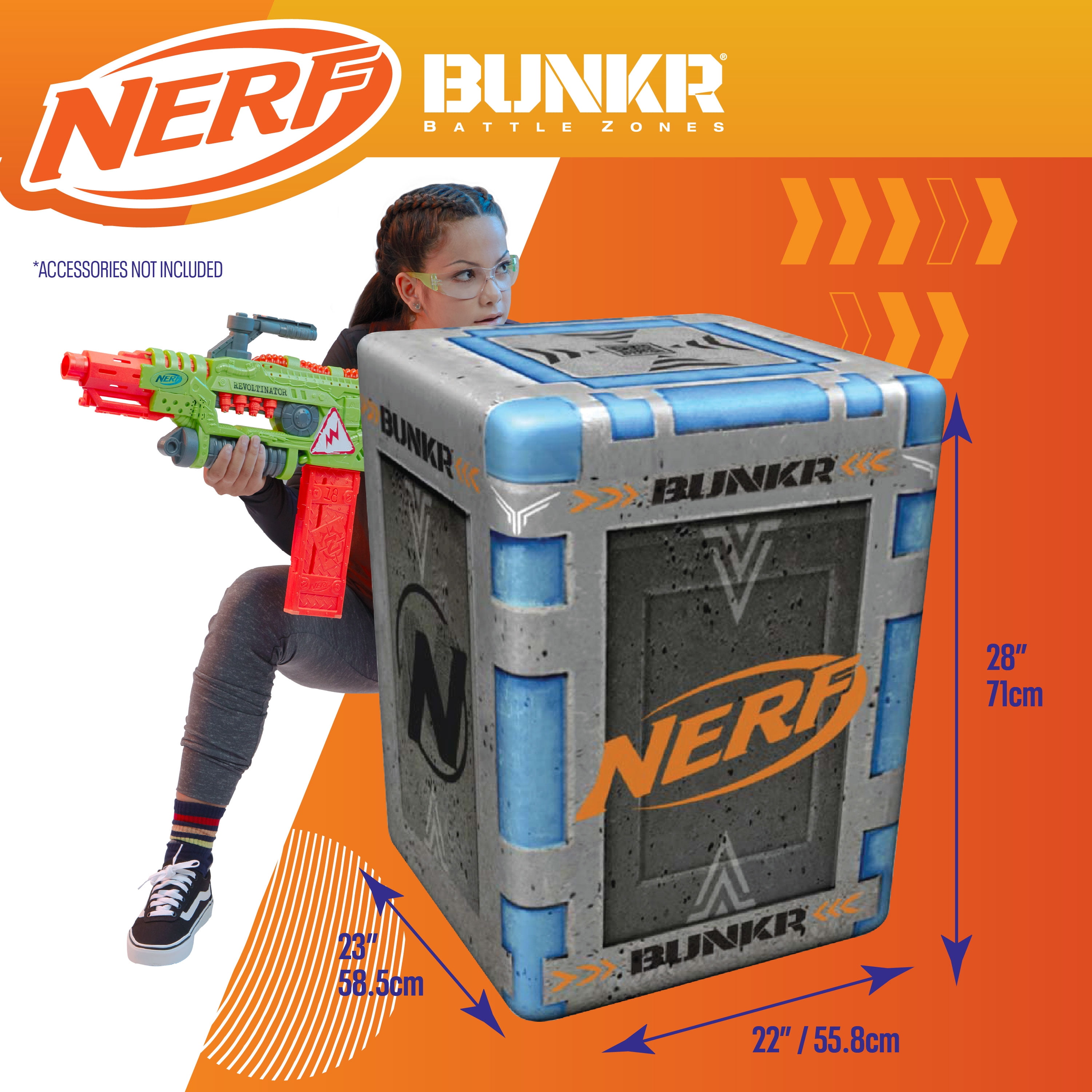 BUNKR BATTLE ZONES Nerf Competition Pack - 4 Inflatable Bunkers for Foam Dart Wars