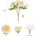 thumbnail image 3 of Peonies Artificial Flowers, Small Silk Flowers for Home Decor Indoor Fake Bouquet Faux Floral Arrangements Dining Table Centerpieces for Kitchen Bridal Wedding Party Decor Champagne, 3 of 14