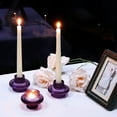 thumbnail image 4 of Juego de portavelas VOHO de vidrio acanalado morado, 6 piezas, 4 of 9