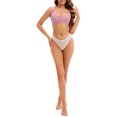 thumbnail image 2 of INSPIRE CHIC Women's 2 Pcs Bra Set Lace Push-up Underwire Support Full Coverage Bras Set D 46 White/Pink, 2 of 4