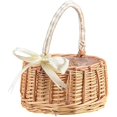 thumbnail image 1 of wonima44 Flower Girl Basket Small Wicker Basket with Handle Boho Rustic Rattan Flower Girl Baskets for Weddings Bow Decorative Wedding Basket for Flower Girl, 1 of 1