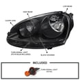 thumbnail image 3 of Spec-D Tuning Black Headlights Compatible with 2006-2009 Volkswagen VW Golf Rabbit Jetta GTI L+R Pair Head Light Lamp Assembly, 3 of 6