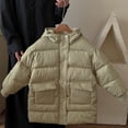 thumbnail image 6 of Green Outfits for Kids Girl Boy Fall Winter Collared Neck Long Thermal Thick Puffer Hooded Basic Parkas Jacket Hood Coats Kid 2026 Clothes Y2K 7 Years, 6 of 6