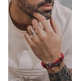 thumbnail image 4 of Double Skull Bracelets for Men, 316L Stainless Steel Cuff Punk Bracelets, Skeleton Row Genuine Leather Bracelet Gothic Jewelry, 4 of 6