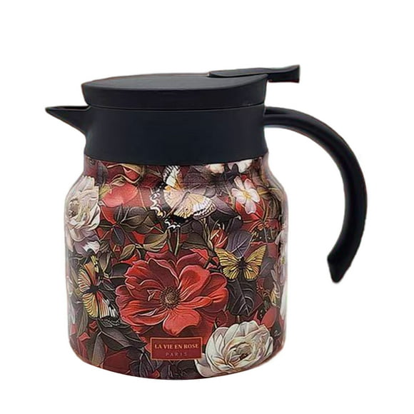 Cateissary El té de tetera con estampado vintage, fresco y cálido con apariencia aislada, es elegante y artístico Utensilios de cocina tipo+5