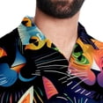 thumbnail image 5 of Cat Men's Short Sleeve Button Down Hawaiian Shirts for Summer Beach Casual Printed Style, 5 of 6