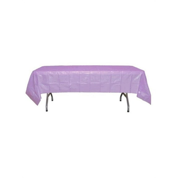 *12 Count* Lavender Rectangular Plastic Tablecloths 54" x 108"