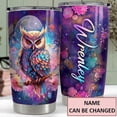 thumbnail image 2 of Personalized Owl Tumbler 20oz 30oz Insulated Tumblers with Lid Coffee Travel Mug Cup for Women Girl Owls Gifts for Birthday Christmas, 2 of 7