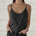 thumbnail image 2 of Women Summer Cotton Linen Tank Tops Casual V Neck Strappy Loose Beach Vacation Sleeveless Shirts Blouses, 2 of 5