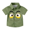 thumbnail image 4 of Piuwrlz Army Green Short Shirts Sleeve Teen Boys Graphic polo Pocket Pullover T Shirts Army Green Size 14 Years, 4 of 9